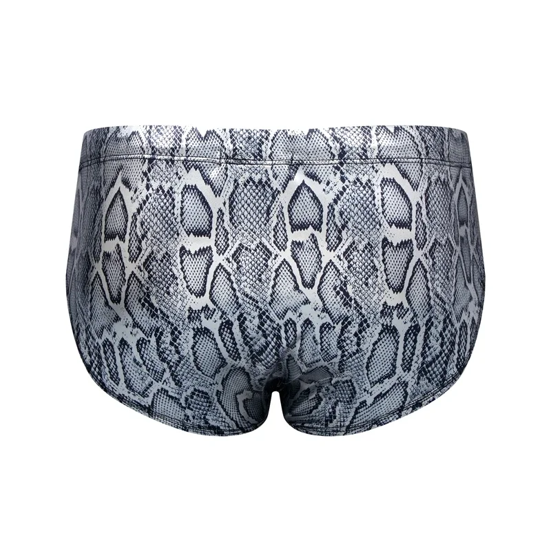 Push Up Padded Swimwear Men Swimsuit Shorts Mens Bikini Briefs Summer Trunk Swim Suit Sunga Slip Beach Shorts Snakeskin Print