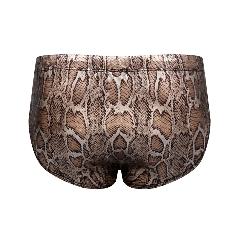 Push Up Padded Swimwear Men Swimsuit Shorts Mens Bikini Briefs Summer Trunk Swim Suit Sunga Slip Beach Shorts Snakeskin Print