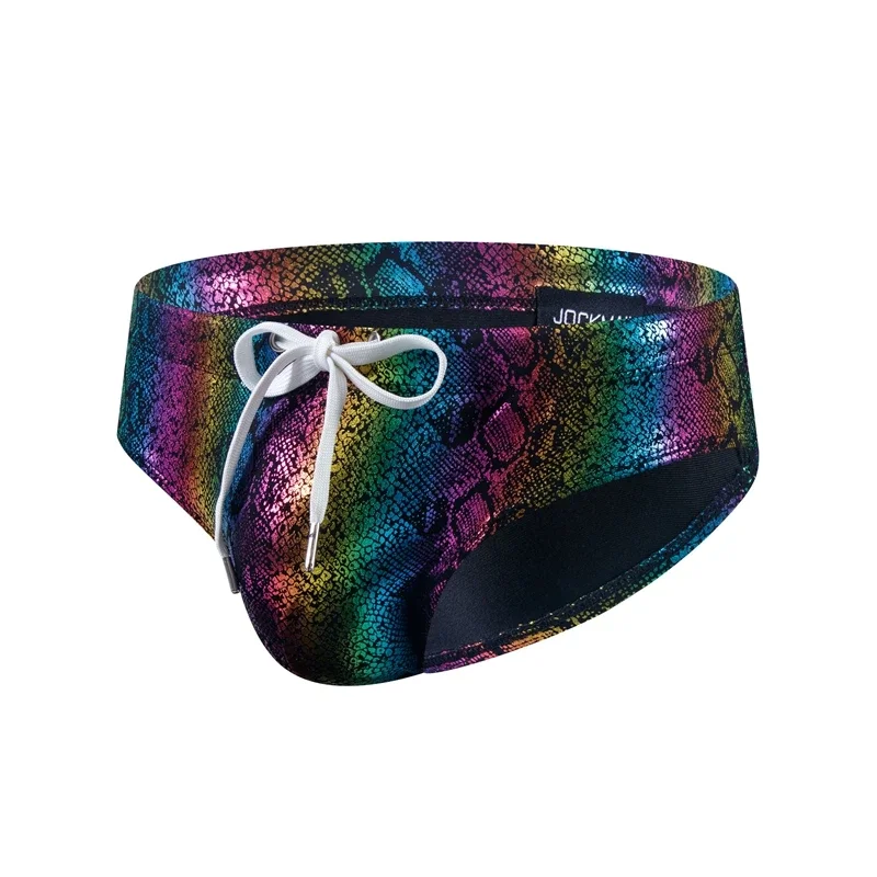 Push Up Padded Swimwear Men Swimsuit Shorts Mens Bikini Briefs Summer Trunk Swim Suit Sunga Slip Beach Shorts Snakeskin Print