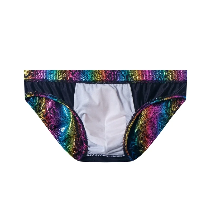 Push Up Padded Swimwear Men Swimsuit Shorts Mens Bikini Briefs Summer Trunk Swim Suit Sunga Slip Beach Shorts Snakeskin Print