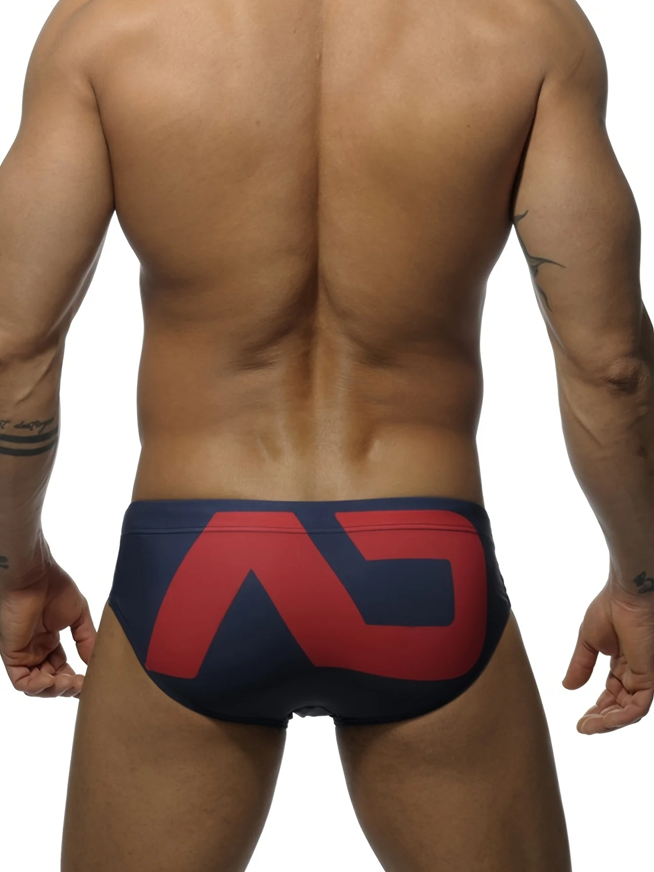 Men's Patterned Drawstring Triangle Underwear, Men's Swimwear, Summer Beach Swimming Shorts