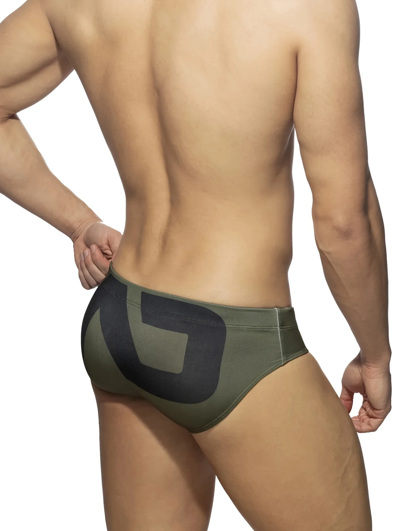 Men's Patterned Drawstring Triangle Underwear, Men's Swimwear, Summer Beach Swimming Shorts
