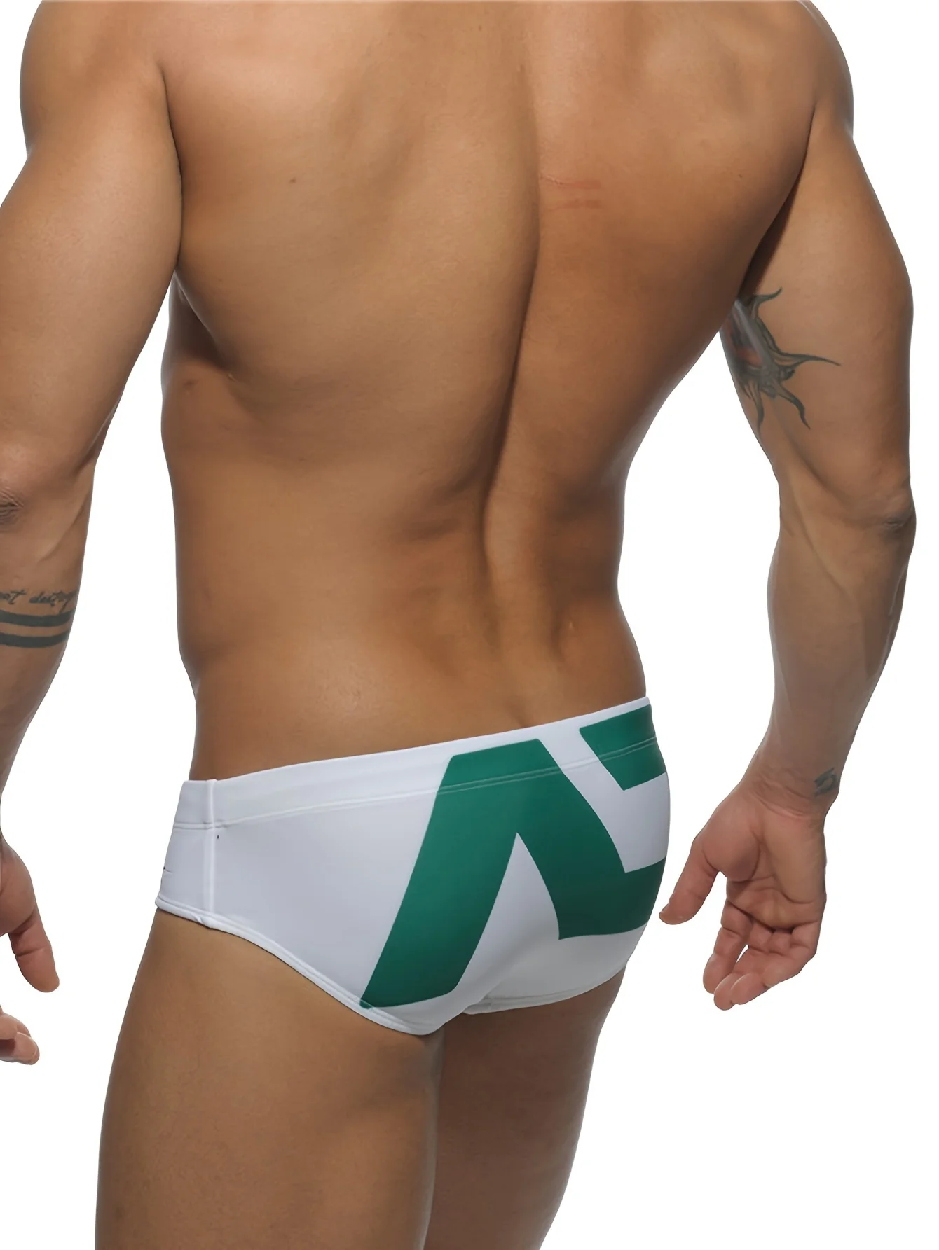 Men's Patterned Drawstring Triangle Underwear, Men's Swimwear, Summer Beach Swimming Shorts