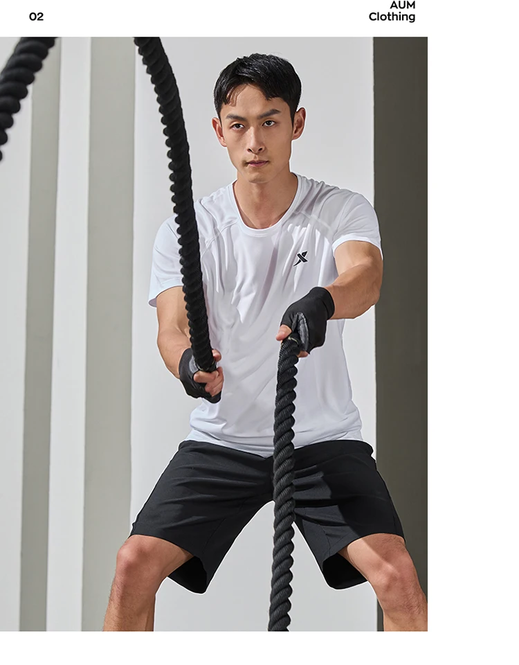 Xtep Short Sleeve Knitted Shirt For Men Summer Sweat-Absorbing Men's T-shirt Training Comfortable Outdoor Tops 876229010108