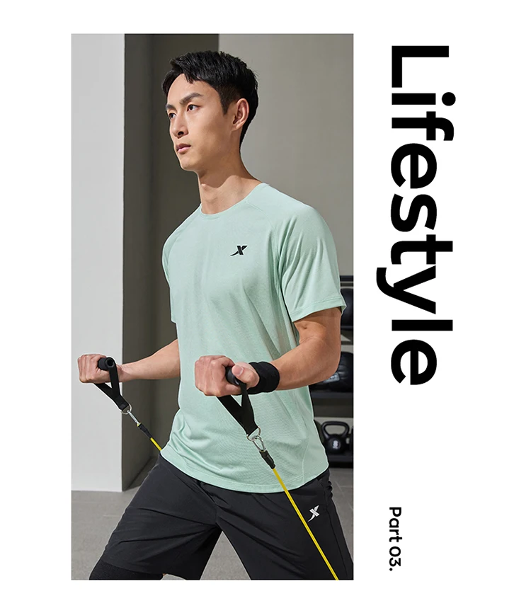 Xtep Short Sleeve Knitted Shirt For Men Summer Sweat-Absorbing Men's T-shirt Training Comfortable Outdoor Tops 876229010108