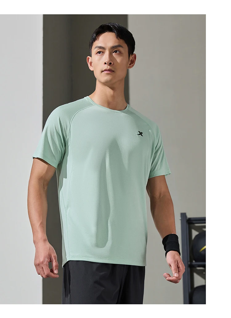 Xtep Short Sleeve Knitted Shirt For Men Summer Sweat-Absorbing Men's T-shirt Training Comfortable Outdoor Tops 876229010108