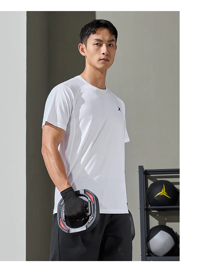 Xtep Short Sleeve Knitted Shirt For Men Summer Sweat-Absorbing Men's T-shirt Training Comfortable Outdoor Tops 876229010108