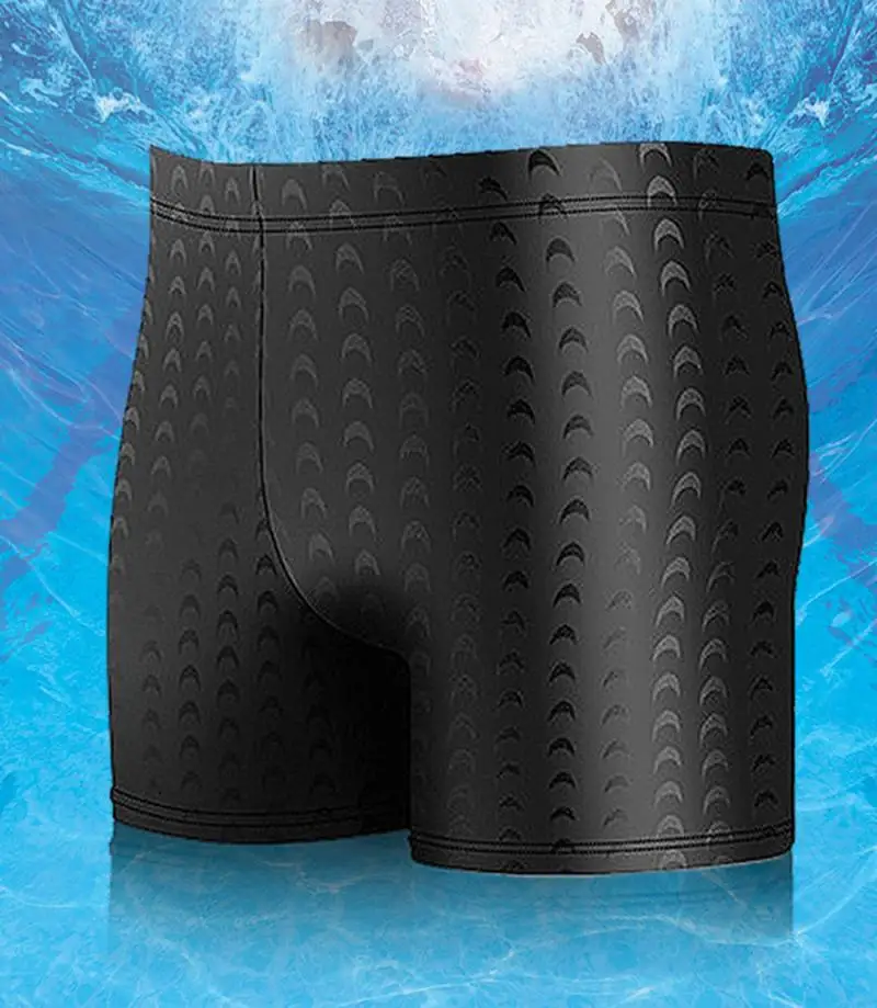 European Size Imitation Shark Skin Professional Men Swim Trunks Competition Swimming Shorts 0278