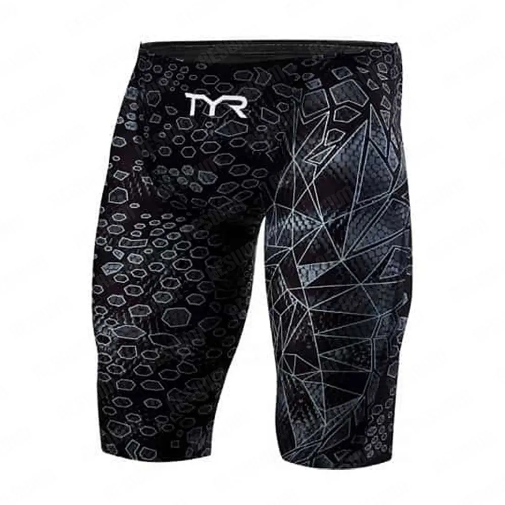 Summer Men's Swim Jammers Endurance Athletic Training Swimsuit Tights Shorts Beach UV Swimwear Swimming Trunks Gym Surfing Short