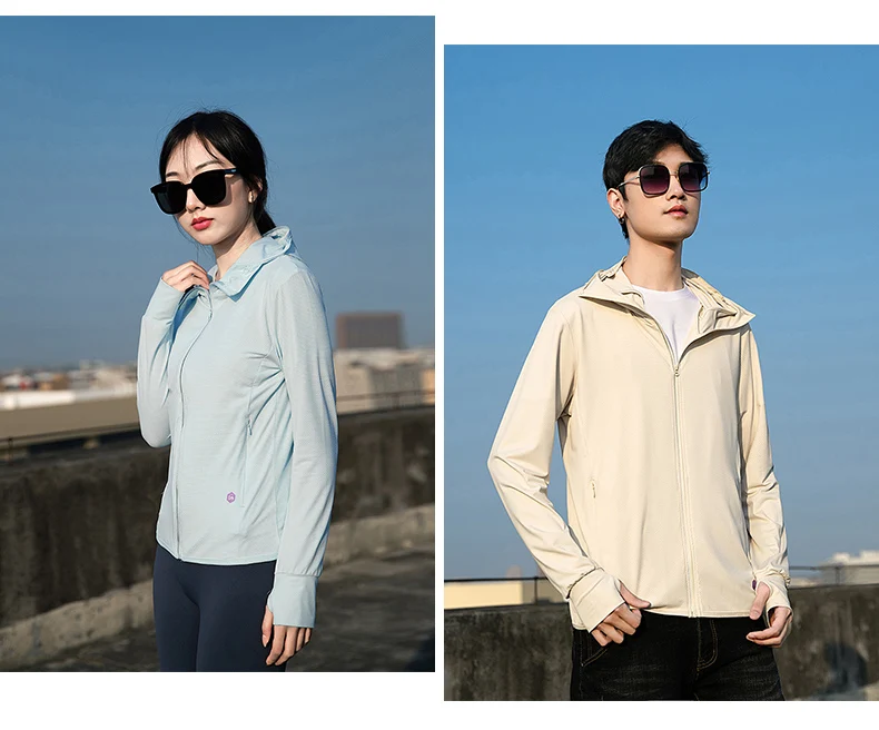  Summer Thin Couple Sports Leisure Sunscreen Clothing Comfortable High Quality Ice Silk Breathable Outdoor UV Protection Coat