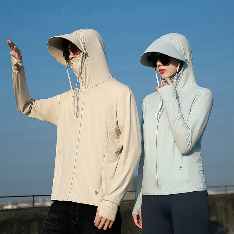  Summer Thin Couple Sports Leisure Sunscreen Clothing Comfortable High Quality Ice Silk Breathable Outdoor UV Protection Coat