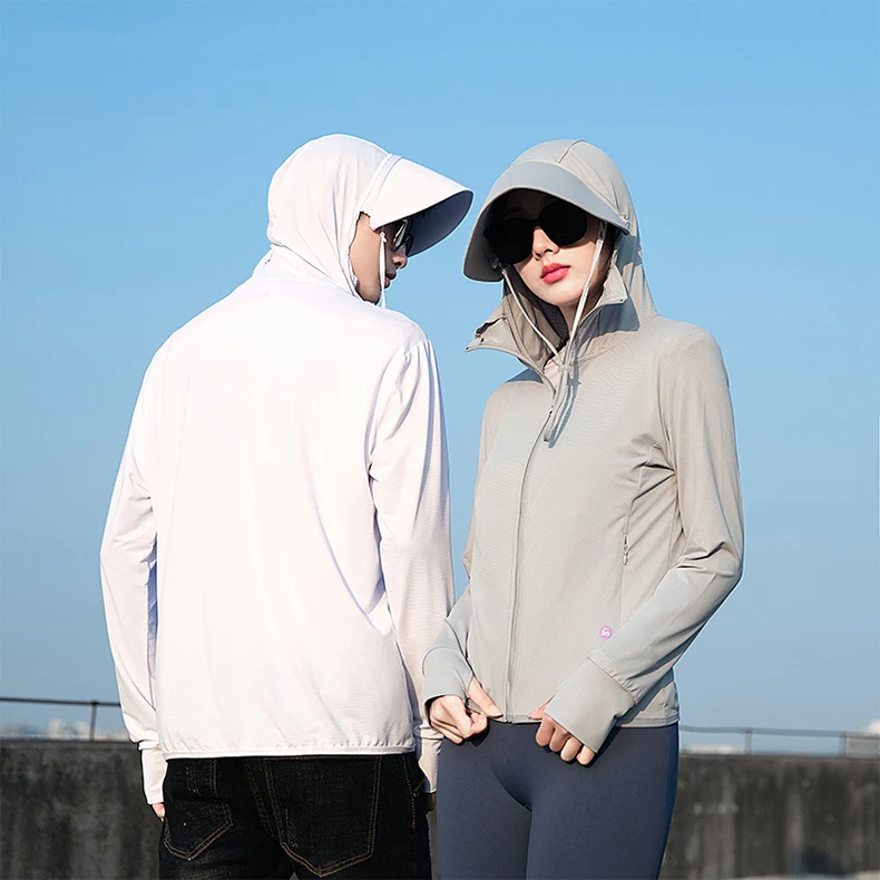  Summer Thin Couple Sports Leisure Sunscreen Clothing Comfortable High Quality Ice Silk Breathable Outdoor UV Protection Coat