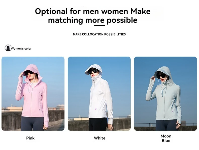  Summer Thin Couple Sports Leisure Sunscreen Clothing Comfortable High Quality Ice Silk Breathable Outdoor UV Protection Coat