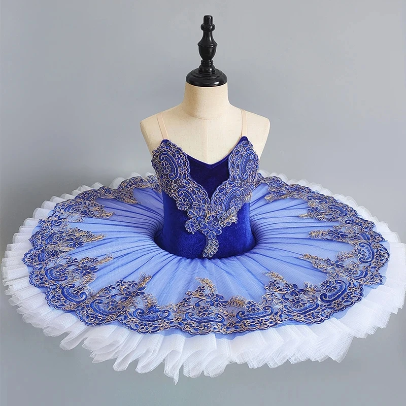 Professional Ballet Tutu Girls Blue Pink Platter Pancake Tutu Ballerina Party Dress Adult Women Child Kids Ballet Dance Costume