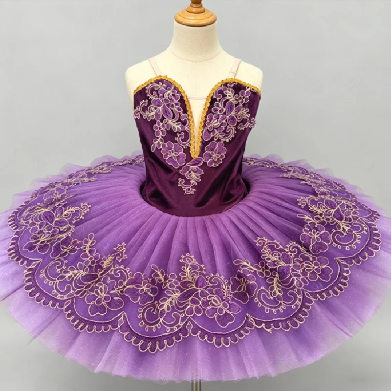 Professional Ballet Tutu Girls Blue Pink Platter Pancake Tutu Ballerina Party Dress Adult Women Child Kids Ballet Dance Costume