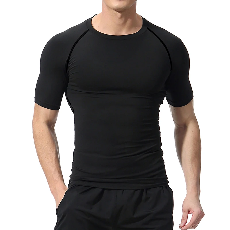 Graphic Compression Shirts for Men Athletic Quick Dry Rash Guard Stretchy Baselayers Undershirts Gym Workout Running Tshirt Tops