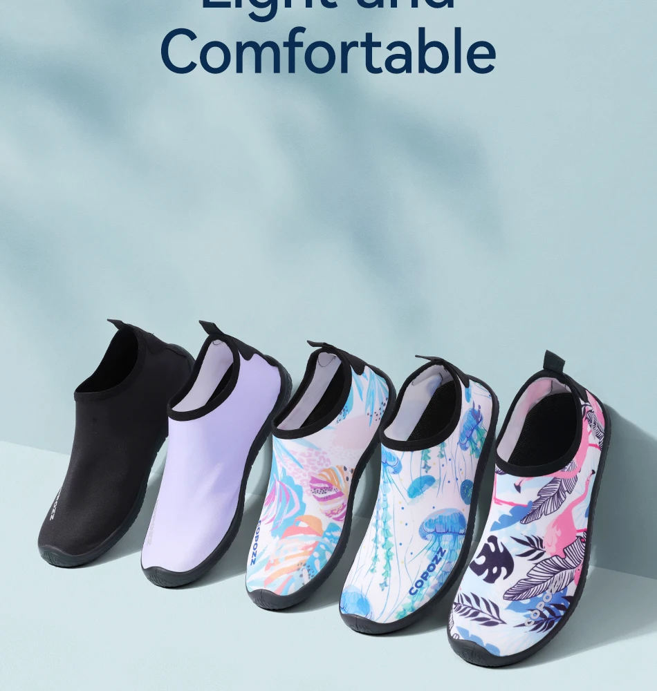 COPOZZ Women Beach Barefoot Aqua Socks Sneakers Water Wading Shoes Gym Sports Surfing Swimming Bathing Slippers Adults Female