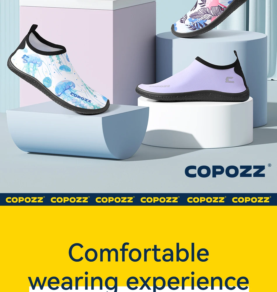 COPOZZ Women Beach Barefoot Aqua Socks Sneakers Water Wading Shoes Gym Sports Surfing Swimming Bathing Slippers Adults Female