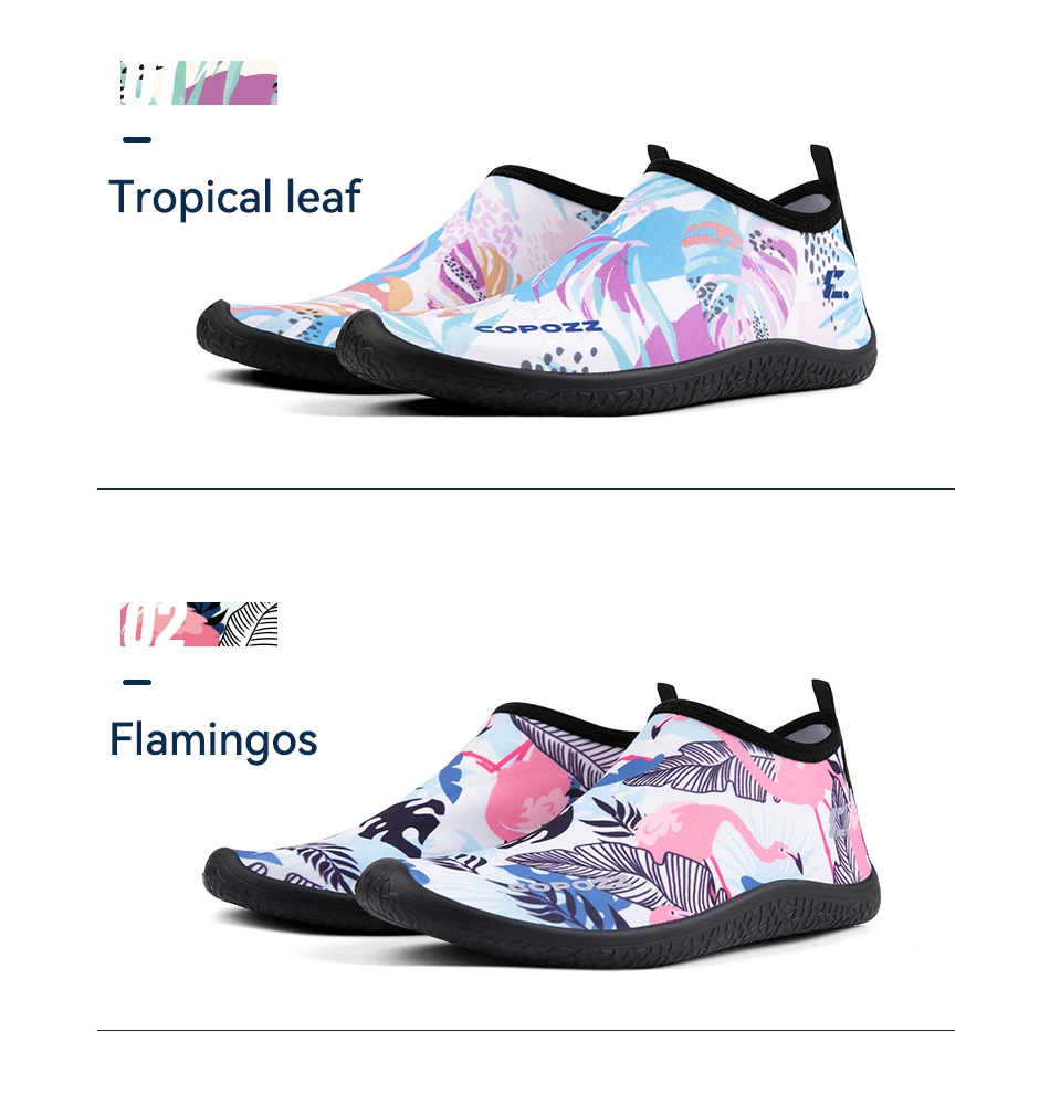COPOZZ Women Beach Barefoot Aqua Socks Sneakers Water Wading Shoes Gym Sports Surfing Swimming Bathing Slippers Adults Female