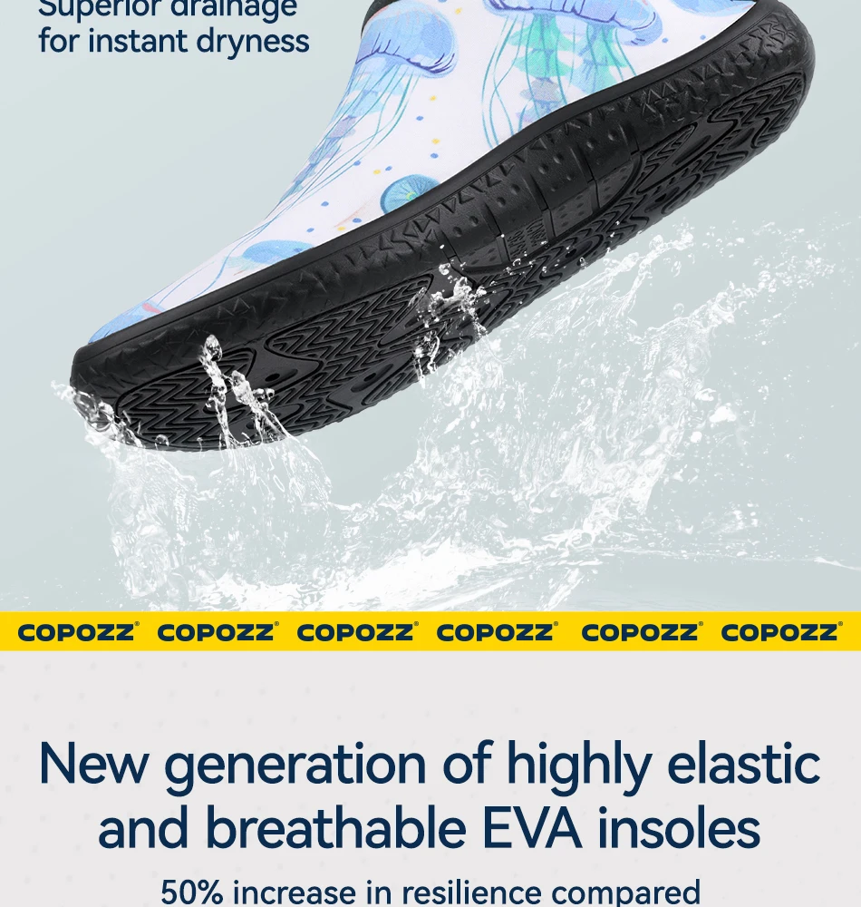 COPOZZ Women Beach Barefoot Aqua Socks Sneakers Water Wading Shoes Gym Sports Surfing Swimming Bathing Slippers Adults Female