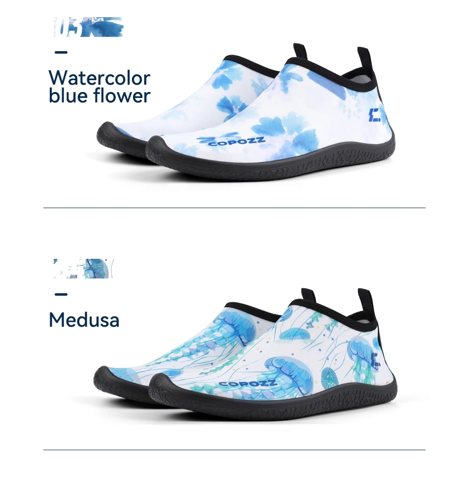 COPOZZ Women Beach Barefoot Aqua Socks Sneakers Water Wading Shoes Gym Sports Surfing Swimming Bathing Slippers Adults Female