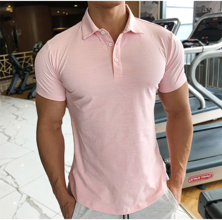Mens Training Fitness Polo Shirts 2026 Quick Dry Basketball Short Sleeve Male Running Jogging T Stand collar Workout Gym Tees