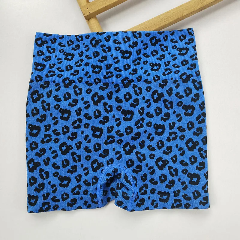 High Waist Peach Hip Quick-Drying Tight-Fitting Wearing European and American Leopard yoga Pants Summer New Shorts