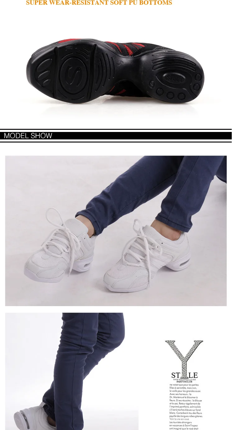 Women's Dance Shoes Breathable Mesh Fabric Black Soft Soled Jazz Shoes Salsa Square Dance Modern Dance Shoes