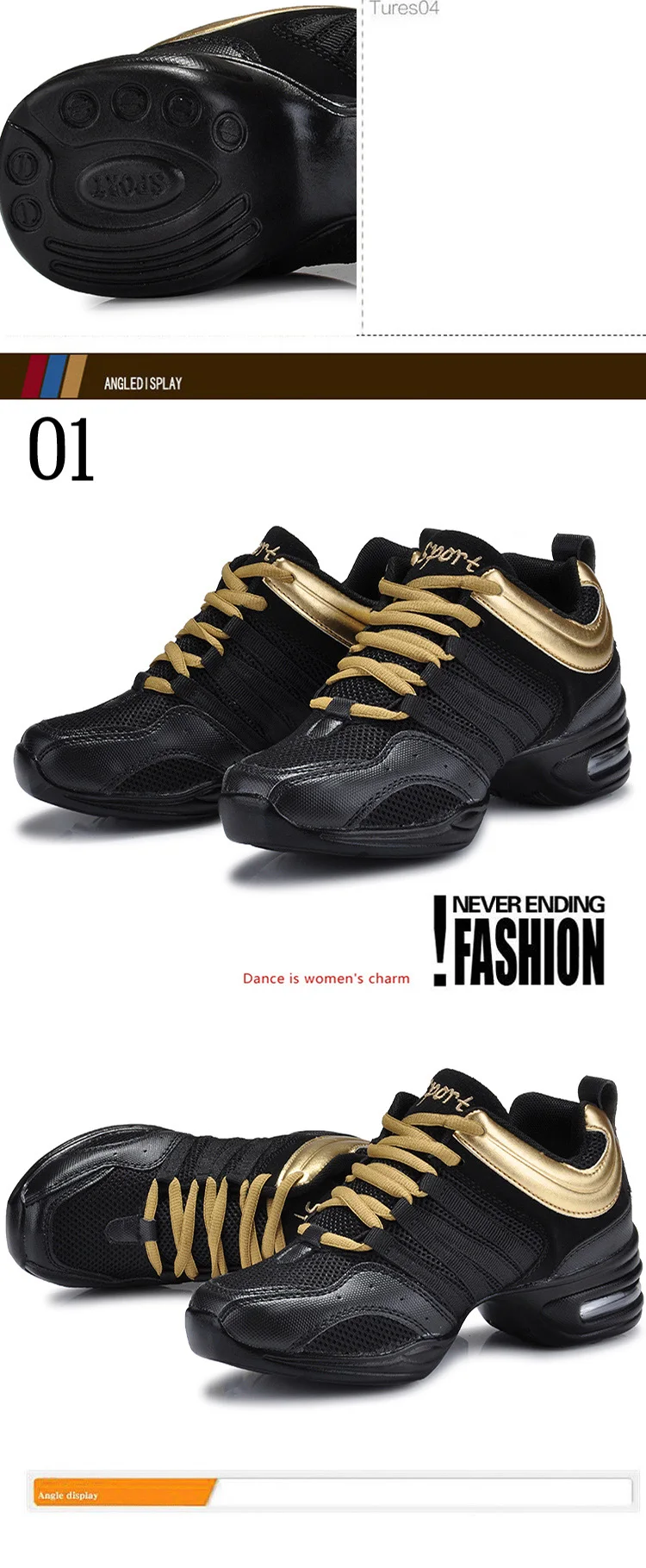 Women's Dance Shoes Breathable Mesh Fabric Black Soft Soled Jazz Shoes Salsa Square Dance Modern Dance Shoes