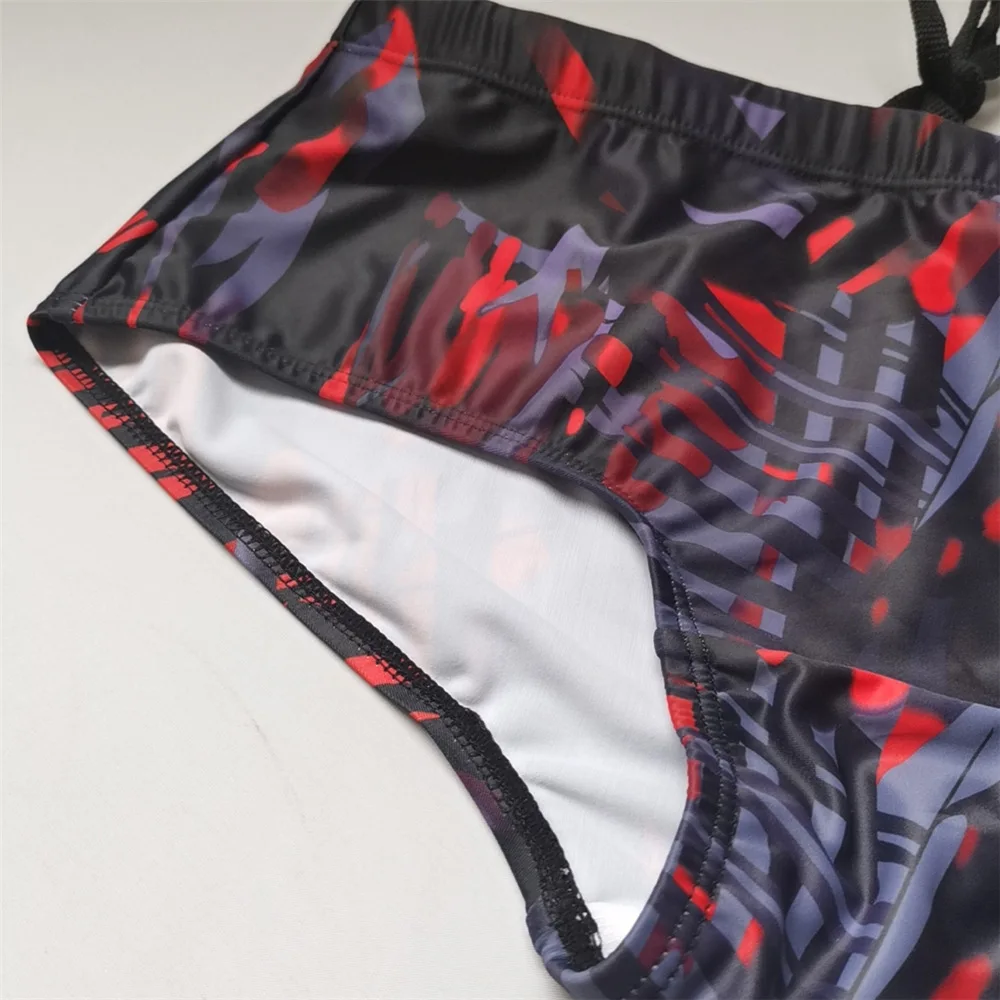 Men Swimwear Brazilian Traditional Cut Swimsuits Swim Bikini Surf Boxer Briefs Board Shorts Trunks Black and Red Sunga