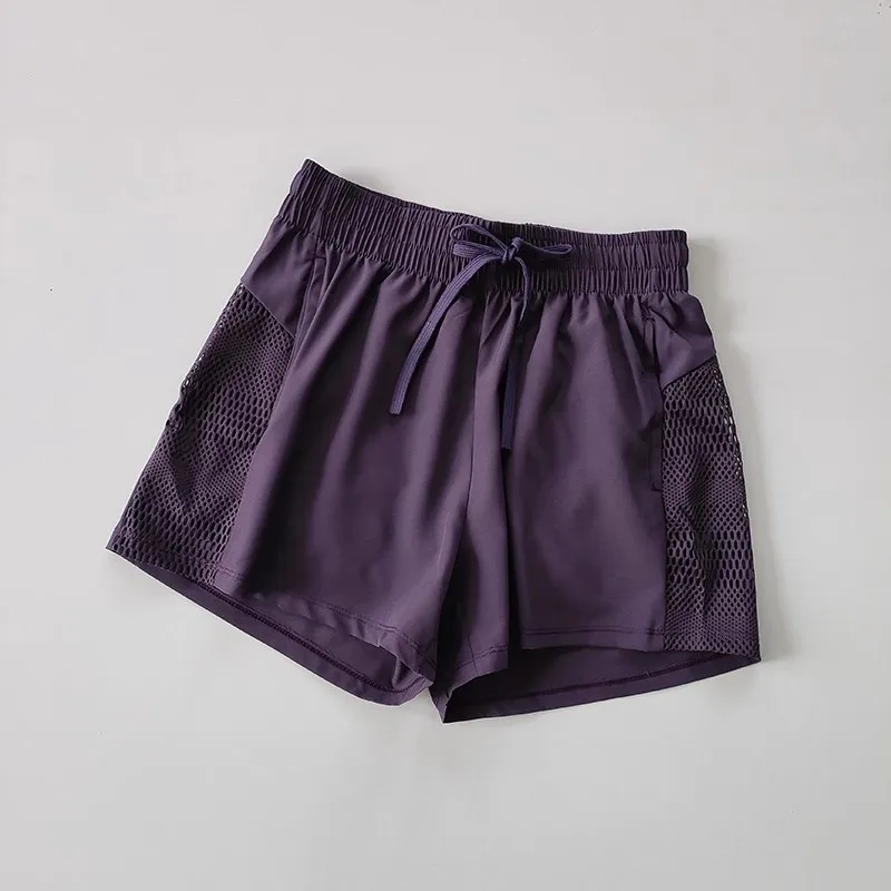 Summer Yoga Shorts Casual Running Shorts Women Jogging Fitness Gym 2 in 1 Workout Shorts Quick Drying Breathable Sports Shorts