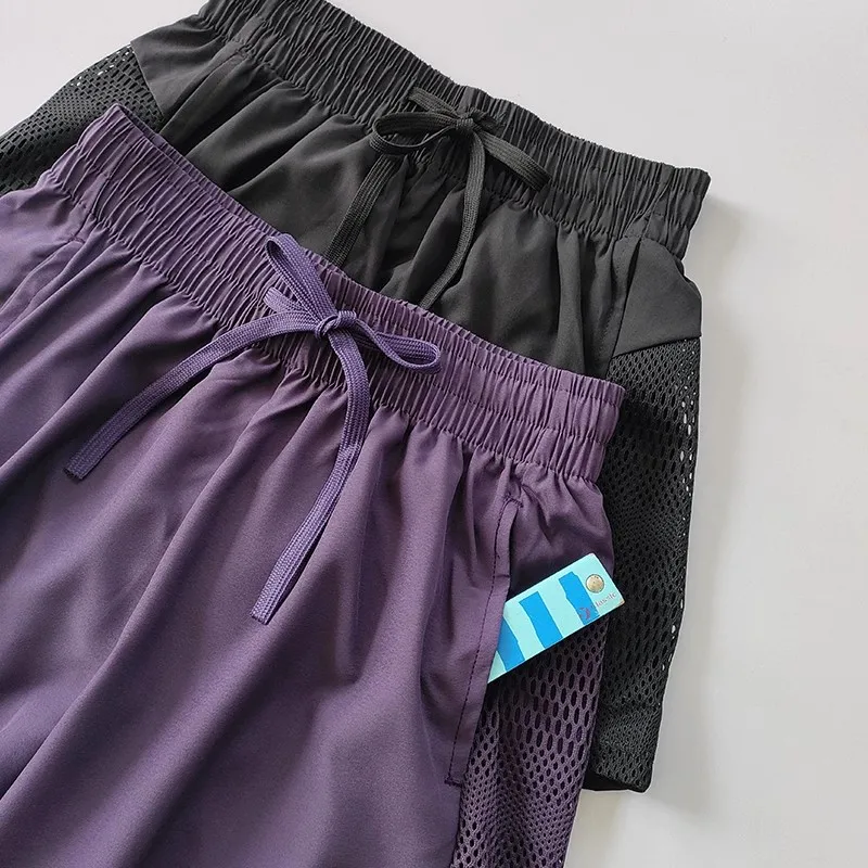 Summer Yoga Shorts Casual Running Shorts Women Jogging Fitness Gym 2 in 1 Workout Shorts Quick Drying Breathable Sports Shorts