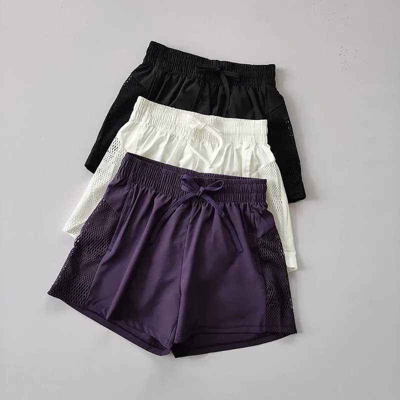 Summer Yoga Shorts Casual Running Shorts Women Jogging Fitness Gym 2 in 1 Workout Shorts Quick Drying Breathable Sports Shorts
