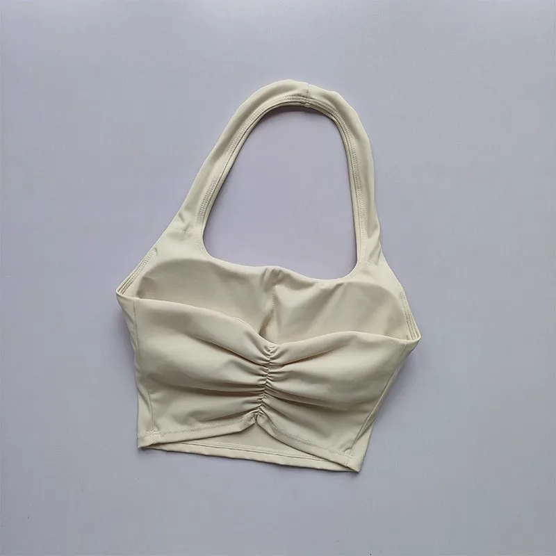 Sexy Halter Padded Yoga Camisole for Women, Backless Gym Crop Top, Fitness Bra, Breathable Workout Tops, Sports Bras