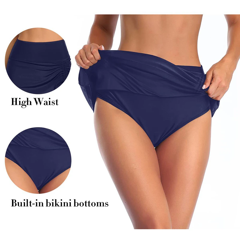 Drawstring Bikini Bottom 2026 High Waist Swimsuit Dress Sports Swimwear Female Skirt Bathers Bathing Swimming Swim Pants