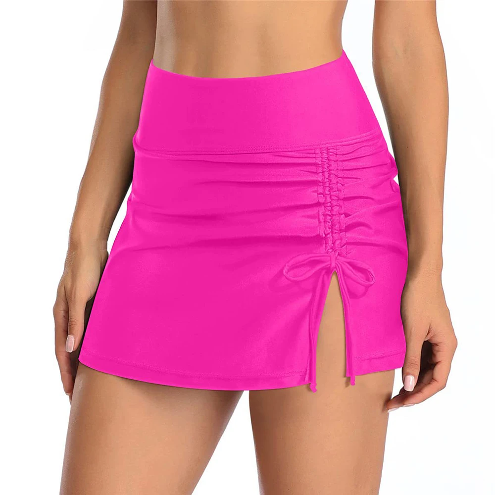 Drawstring Bikini Bottom 2026 High Waist Swimsuit Dress Sports Swimwear Female Skirt Bathers Bathing Swimming Swim Pants
