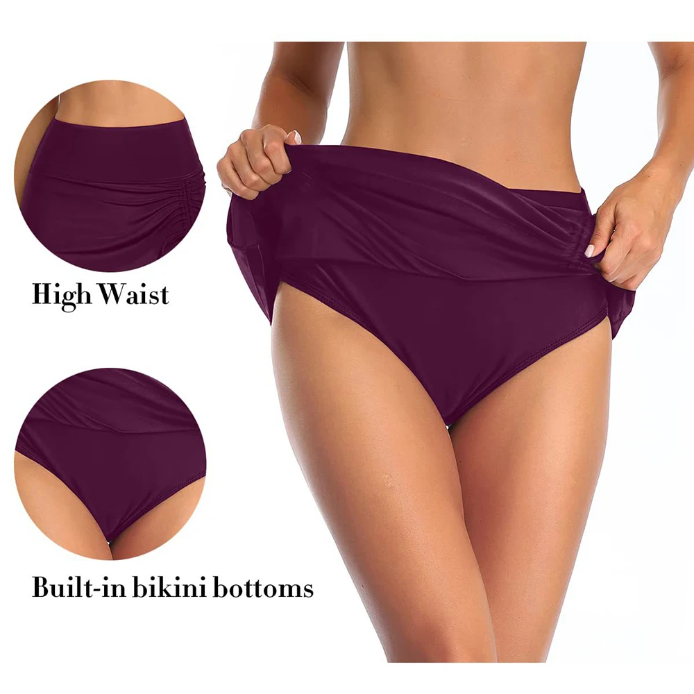 Drawstring Bikini Bottom 2026 High Waist Swimsuit Dress Sports Swimwear Female Skirt Bathers Bathing Swimming Swim Pants