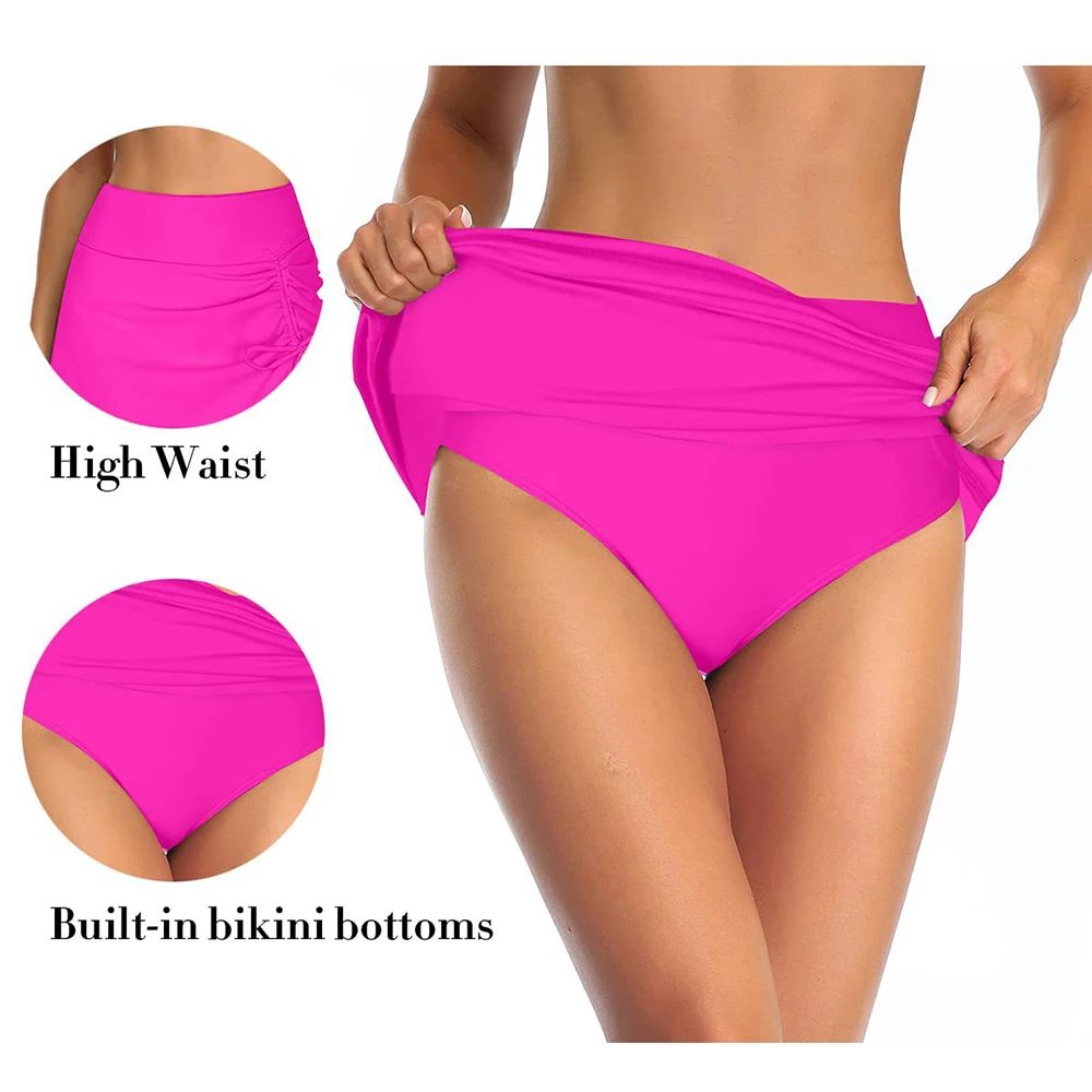 Drawstring Bikini Bottom 2026 High Waist Swimsuit Dress Sports Swimwear Female Skirt Bathers Bathing Swimming Swim Pants