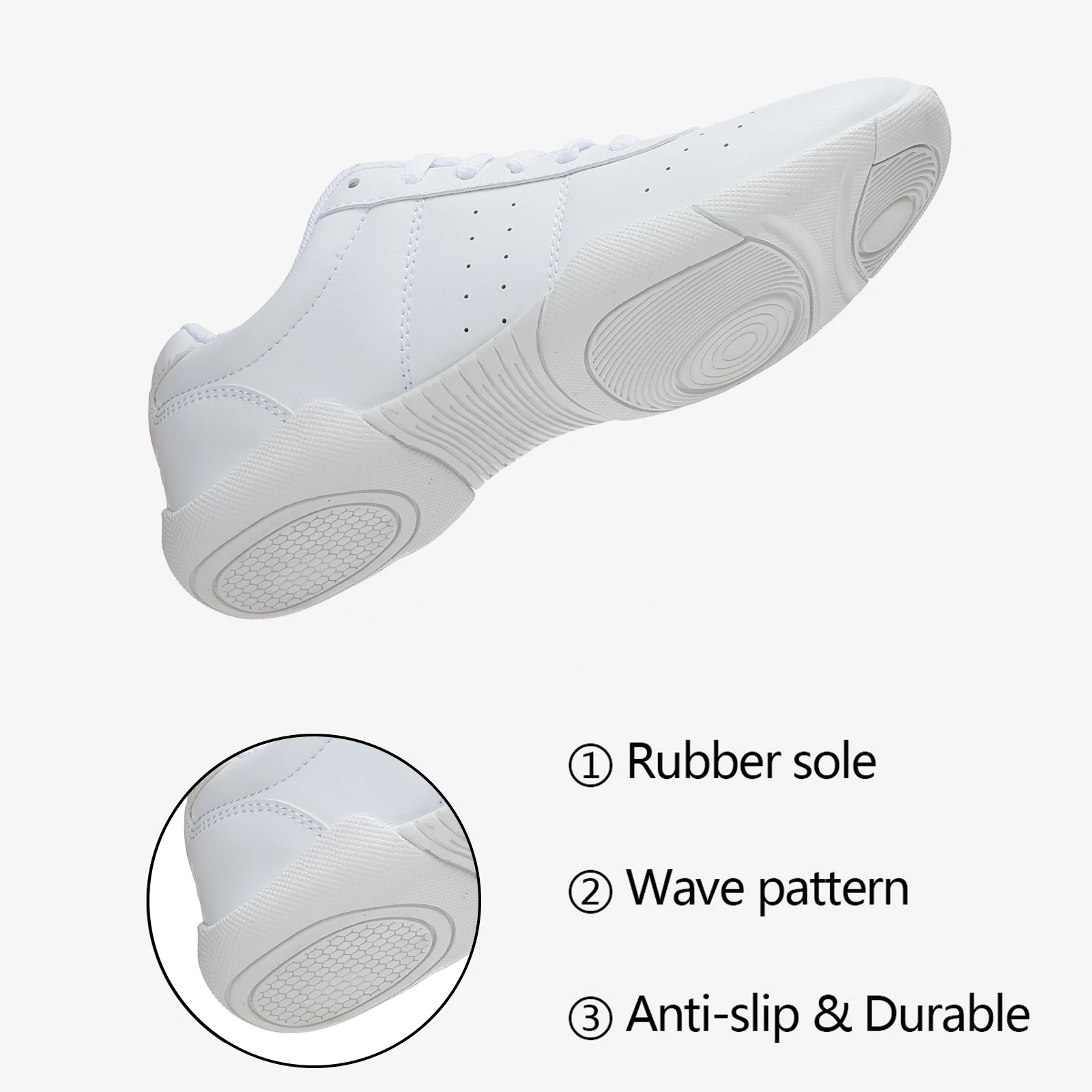 White Cheer Shoes For Girls Women Non Slip Comfortable Cheerleading Dance Sneakers For Competition 710