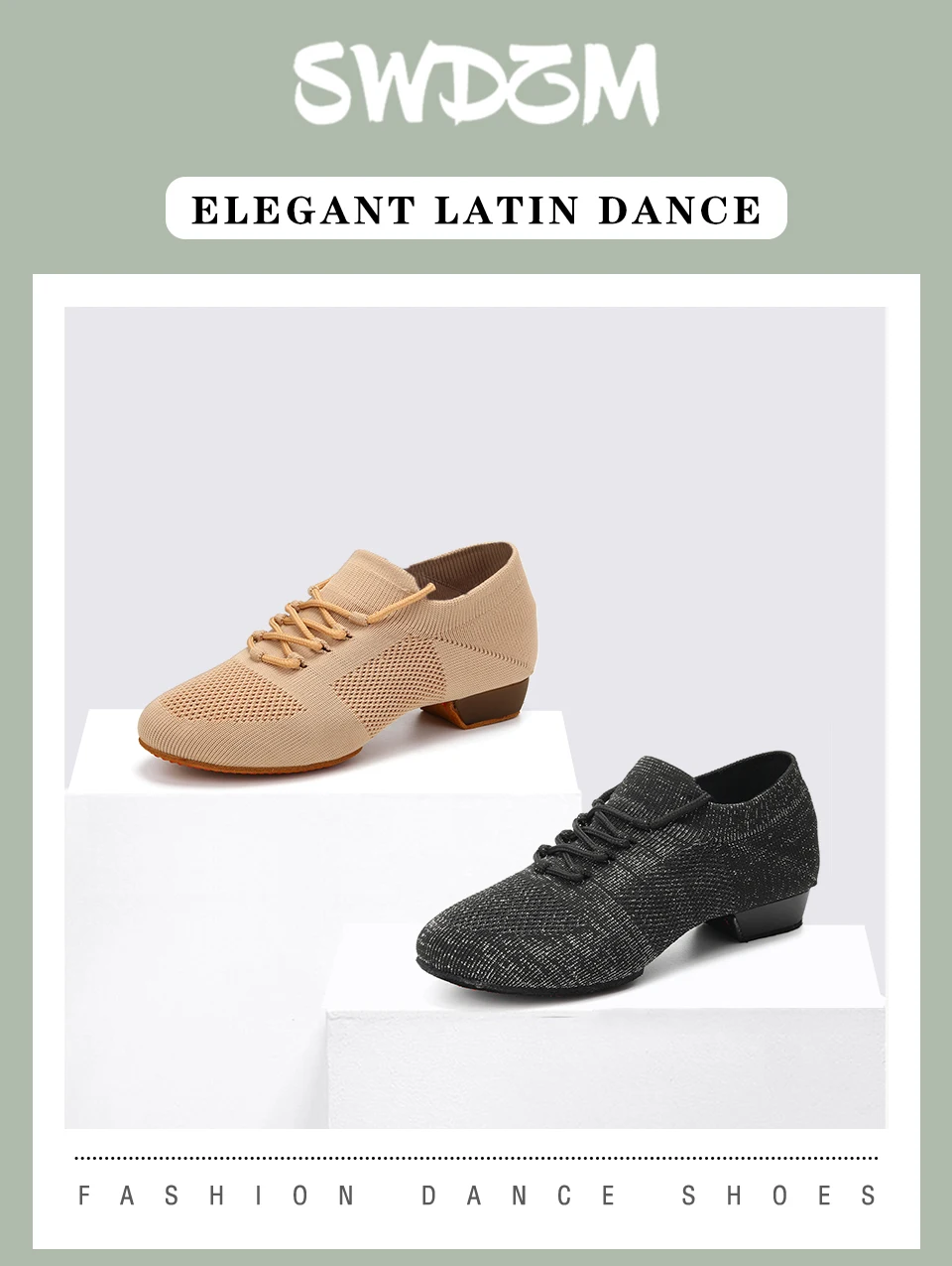 Women Dance Shoes Knitted Teacher Shoes Soft sole Low Heel Latin Training Shoes Ballet Dance Shoes Jazz Ballroom Sneakers Girls