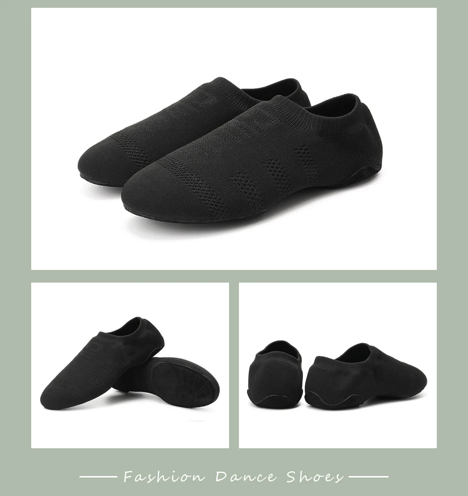 Women Dance Shoes Knitted Teacher Shoes Soft sole Low Heel Latin Training Shoes Ballet Dance Shoes Jazz Ballroom Sneakers Girls