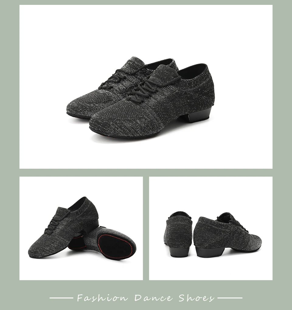 Women Dance Shoes Knitted Teacher Shoes Soft sole Low Heel Latin Training Shoes Ballet Dance Shoes Jazz Ballroom Sneakers Girls