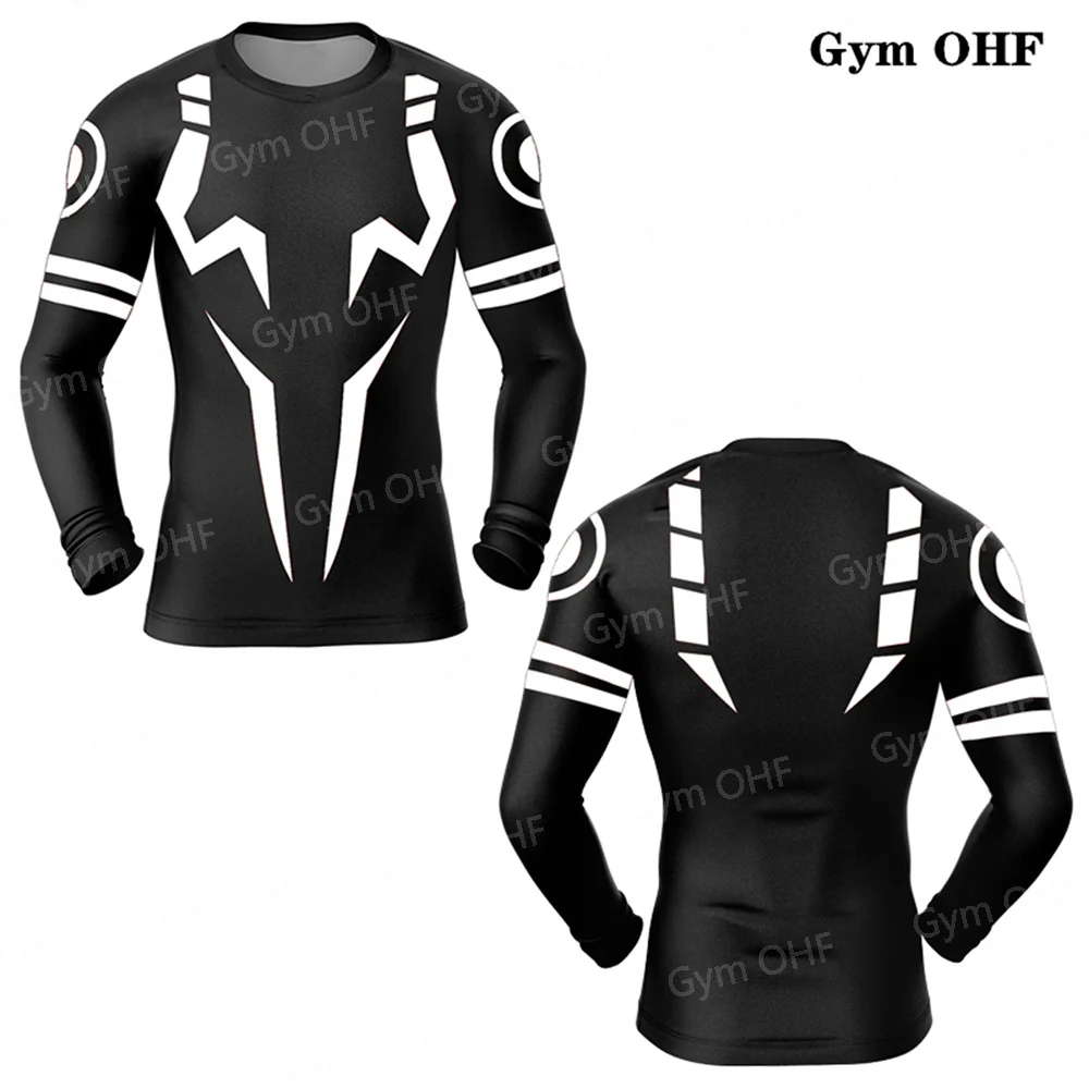 Anime Jujutsu Kaisen 3D Print Compression Shirts For Men Gym Running Workout Fitness Undershirt Athletic Quick Dry T-Shirt Tops