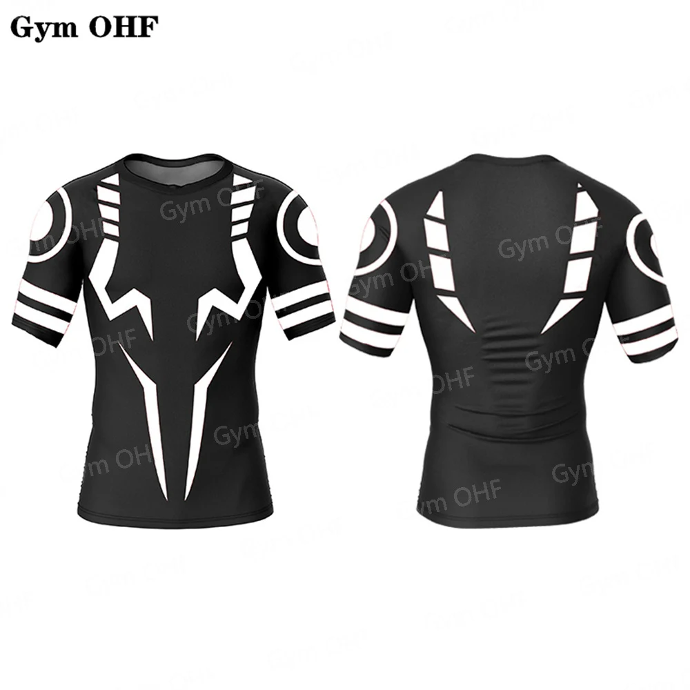 Anime Jujutsu Kaisen 3D Print Compression Shirts For Men Gym Running Workout Fitness Undershirt Athletic Quick Dry T-Shirt Tops