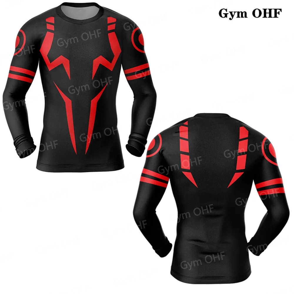 Anime Jujutsu Kaisen 3D Print Compression Shirts For Men Gym Running Workout Fitness Undershirt Athletic Quick Dry T-Shirt Tops
