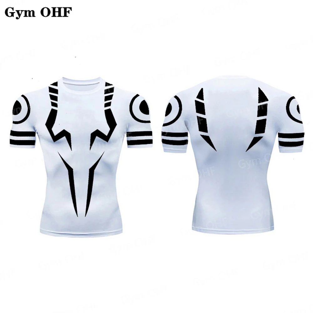 Anime Jujutsu Kaisen 3D Print Compression Shirts For Men Gym Running Workout Fitness Undershirt Athletic Quick Dry T-Shirt Tops