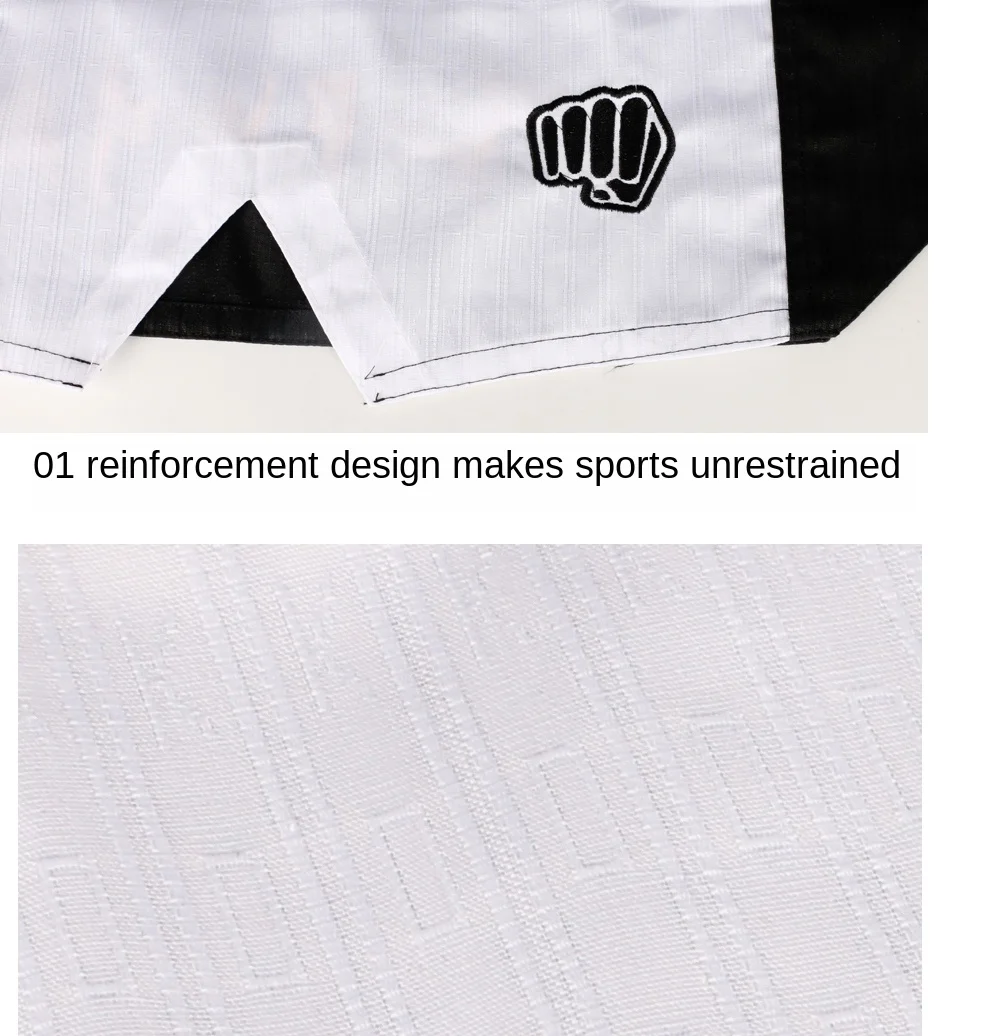 High Quality Black Red Taekwondo Uniform Training Taekwondo Suits Embroidery Uniforms Poomsae Dobok WTF Approved Size 160-190cm