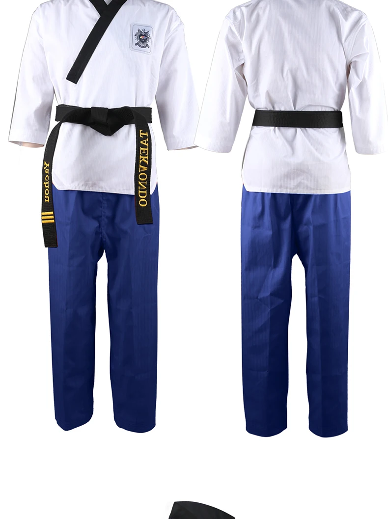 High Quality Black Red Taekwondo Uniform Training Taekwondo Suits Embroidery Uniforms Poomsae Dobok WTF Approved Size 160-190cm