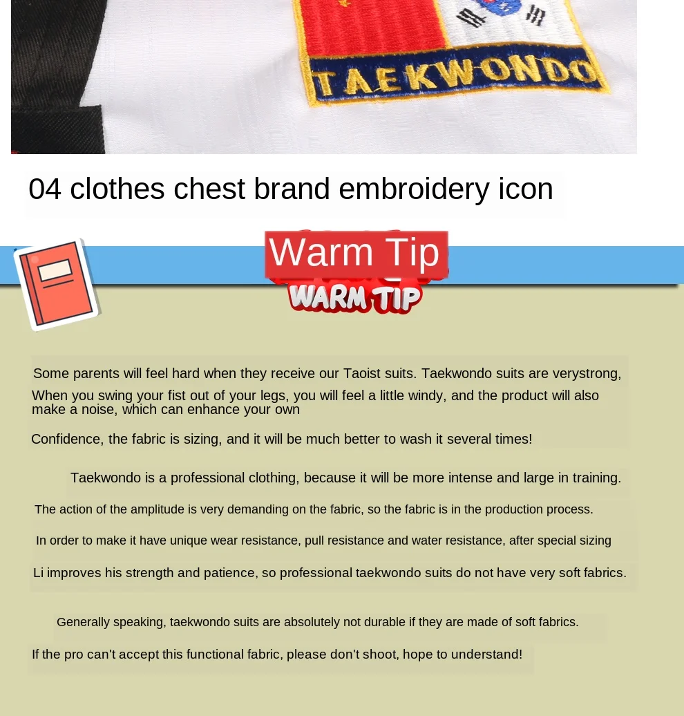 High Quality Black Red Taekwondo Uniform Training Taekwondo Suits Embroidery Uniforms Poomsae Dobok WTF Approved Size 160-190cm