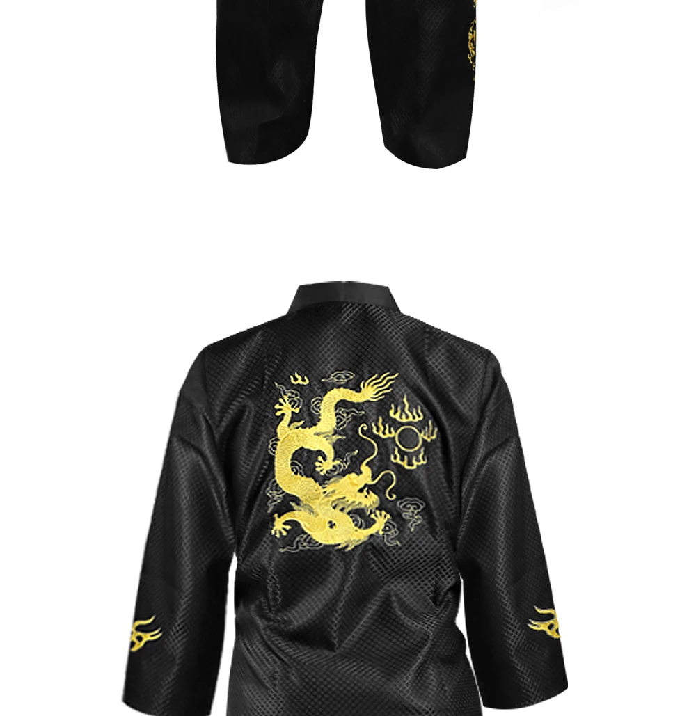 High Quality Black Red Taekwondo Uniform Training Taekwondo Suits Embroidery Uniforms Poomsae Dobok WTF Approved Size 160-190cm
